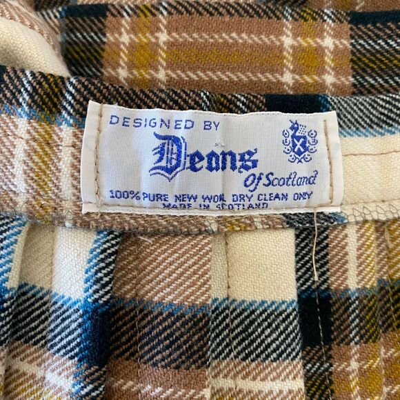 Deans of Scotland 100% pure Wool 90s VTG Wool Plaid Scottish Kilt Wrap Skirt S M - Picture 7 of 7